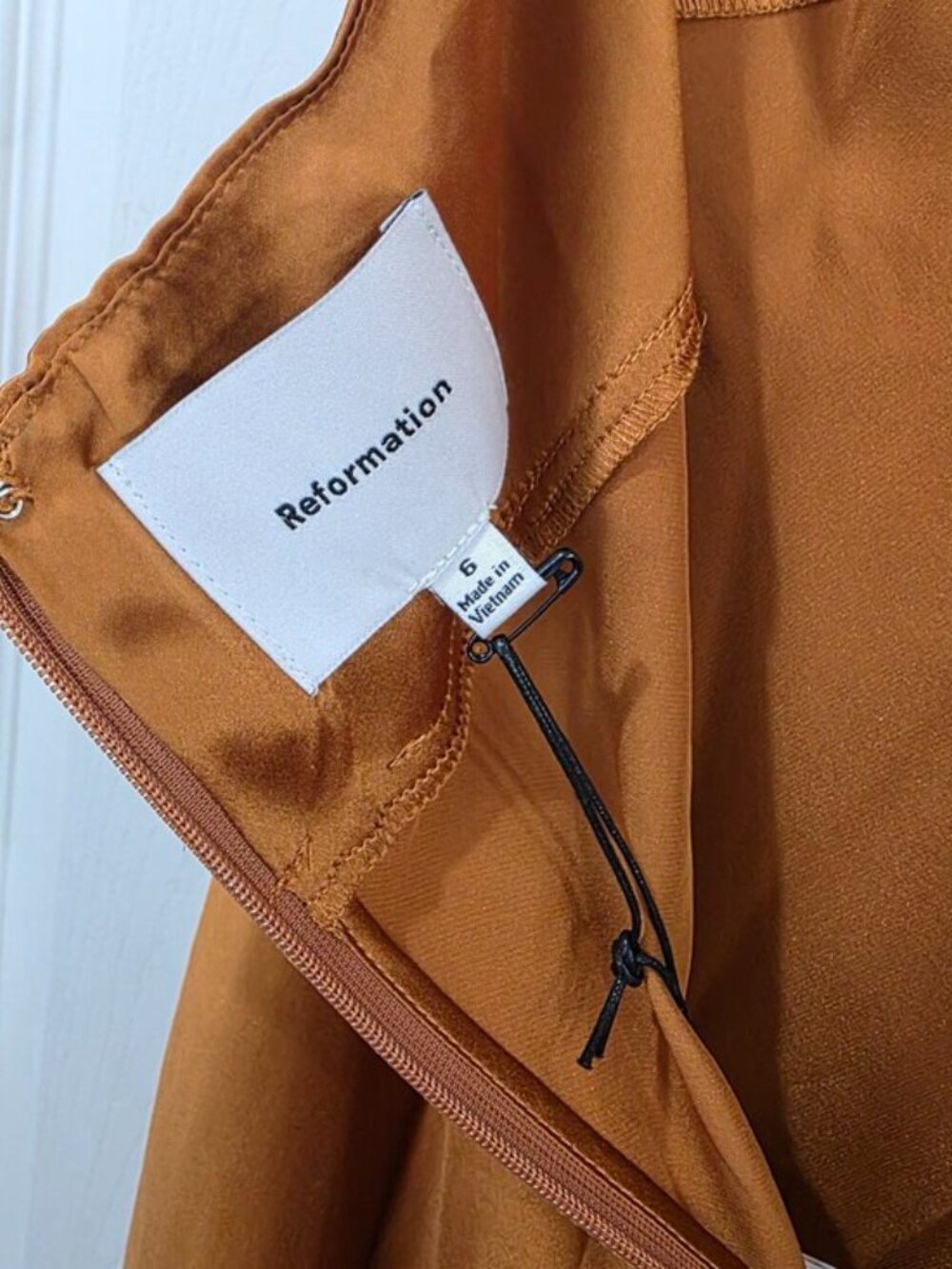 NWT Reformation Daniela Copper Silk Dress - Picture 6 of 9